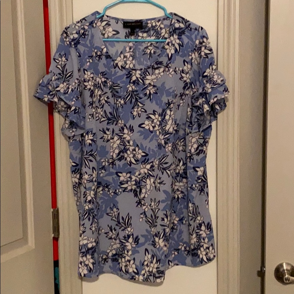 Blue floral blouse